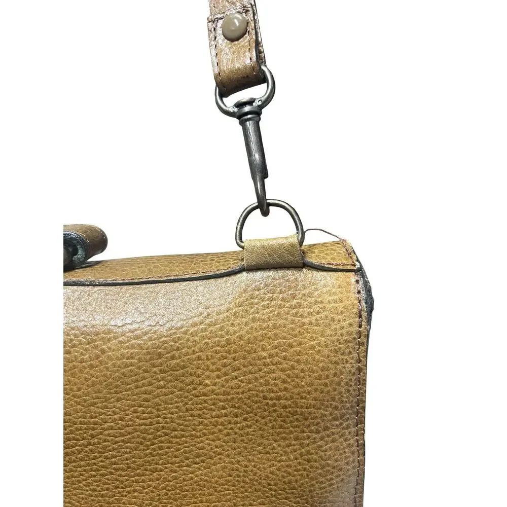Vtg Weathered Pebbled Leather Portfolio Briefcase Detachable Shoulder Strap
